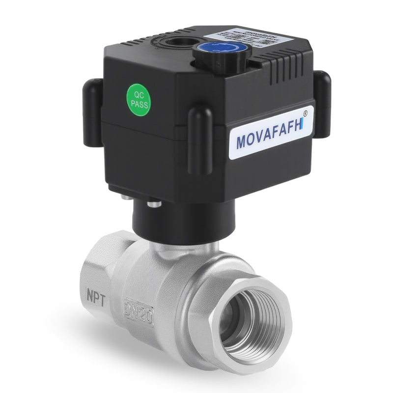 FH-MO movafaFH 5v 12V 24V electric motorized stainless steel ball valve 2 wire auto return setup