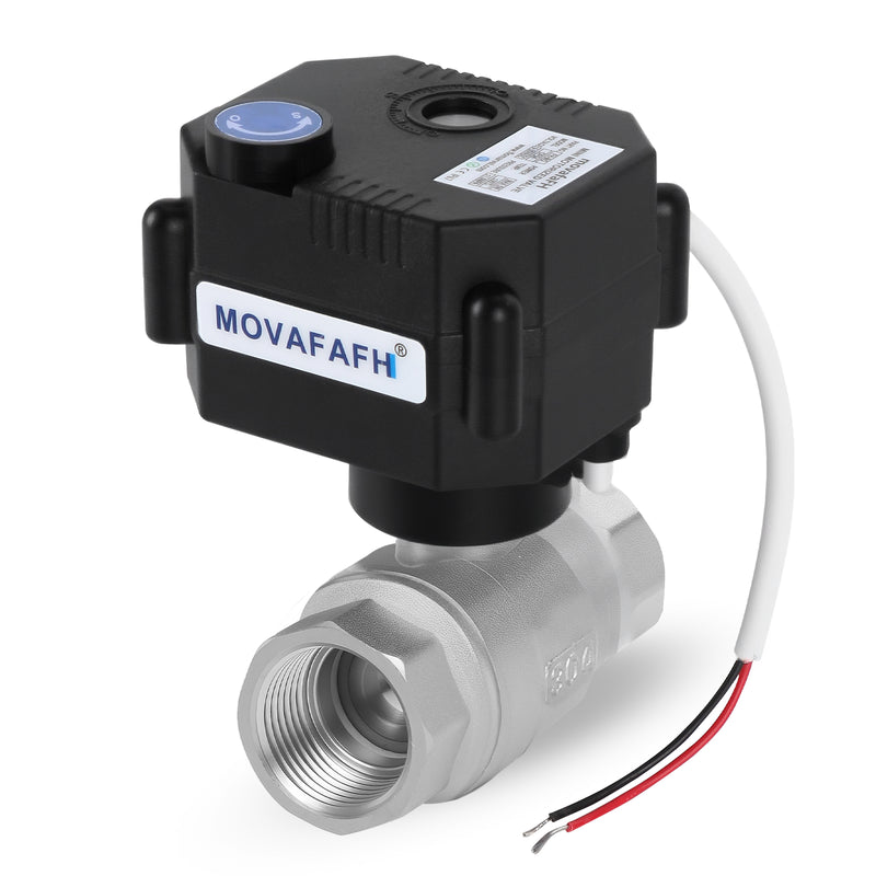 FH-MO movafaFH 5v 12V 24V electric motorized stainless steel ball valve 2 wire auto return setup
