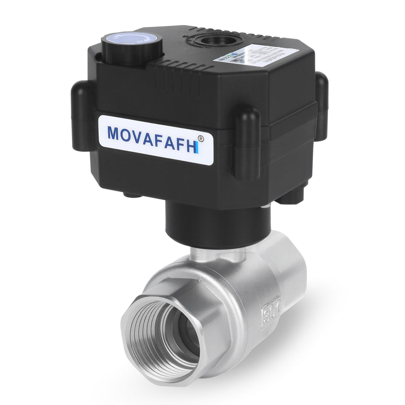 movafaFH 5V 12 24V 110 220V OP03 3 wire 1 point control stianless steel Electric Motorized Ball Valve for Water Flow Control