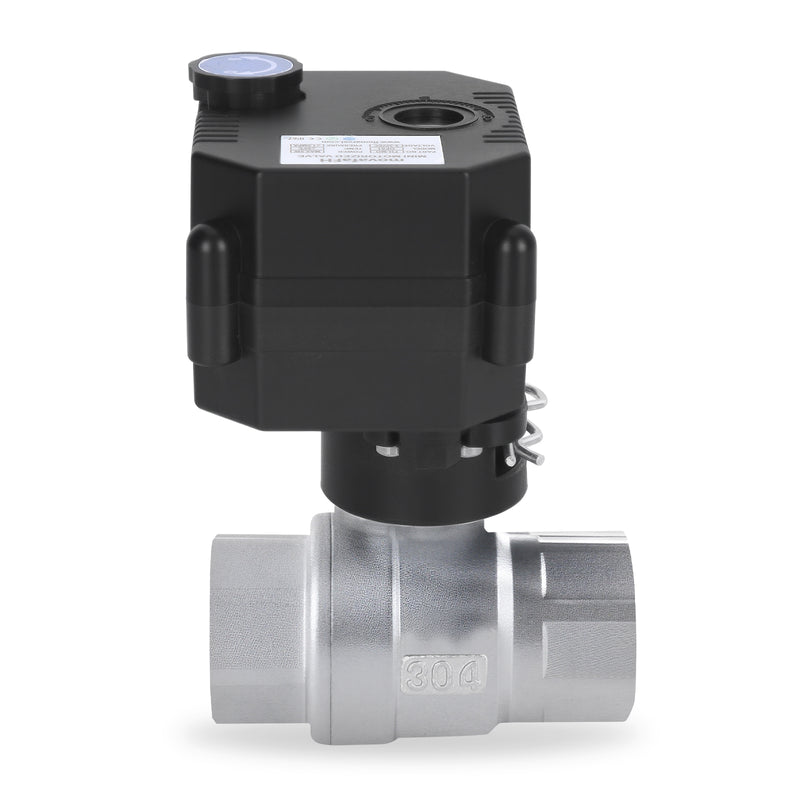 movafaFH 5V 12 24V 110 220V OP03 3 wire 1 point control stianless steel Electric Motorized Ball Valve for Water Flow Control