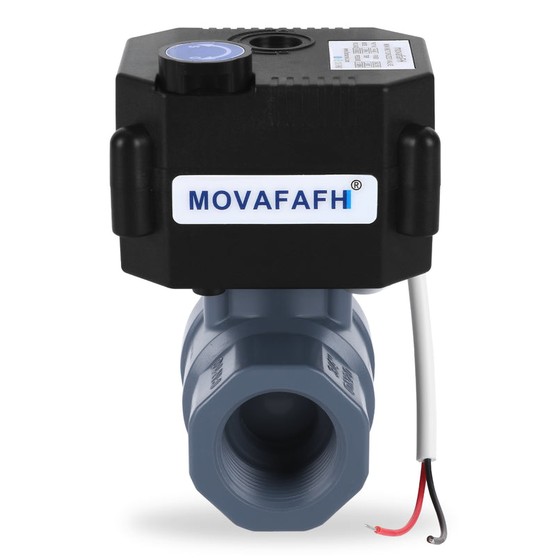movafaFH 5V 12 24V 110 220V OP03 3 wire 1 point control PVC plastic Electric Actuated Motorized Ball Valve