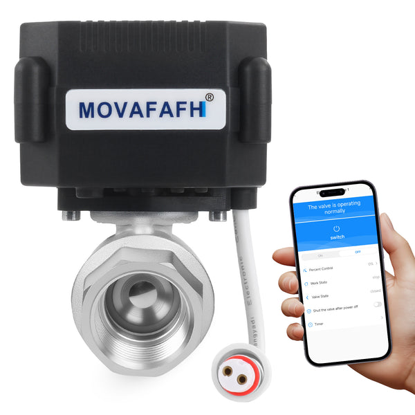 movafaFH DN20 Smart Water Valve 3/4 inch WIFI Remote Control Faucet Timer for Hose Compatible with Alexa Google Home (WIFI,DN20(3/4"))