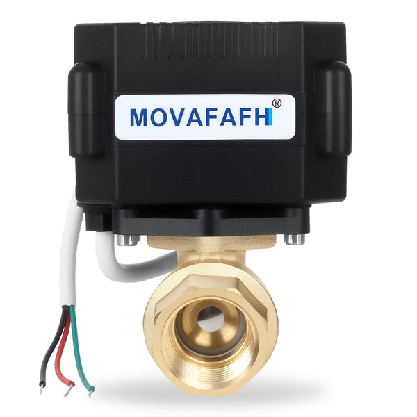movafaFH 5V 12 24V 110 220V OP03 3 wire 1 point control brass Electric Actuated Motorized Ball Valve