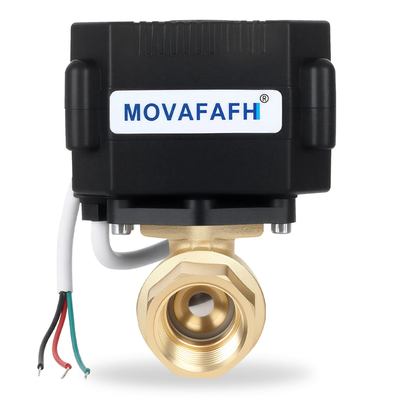 movafaFH 5V 12 24V 110 220V OP03 3 wire 1 point control brass Electric Actuated Motorized Ball Valve