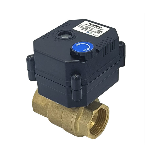 Flomarvel Automatic Electric Actuator Brass Water Ball Valve 12V 24V 220V 3 Wire 2 Point Control