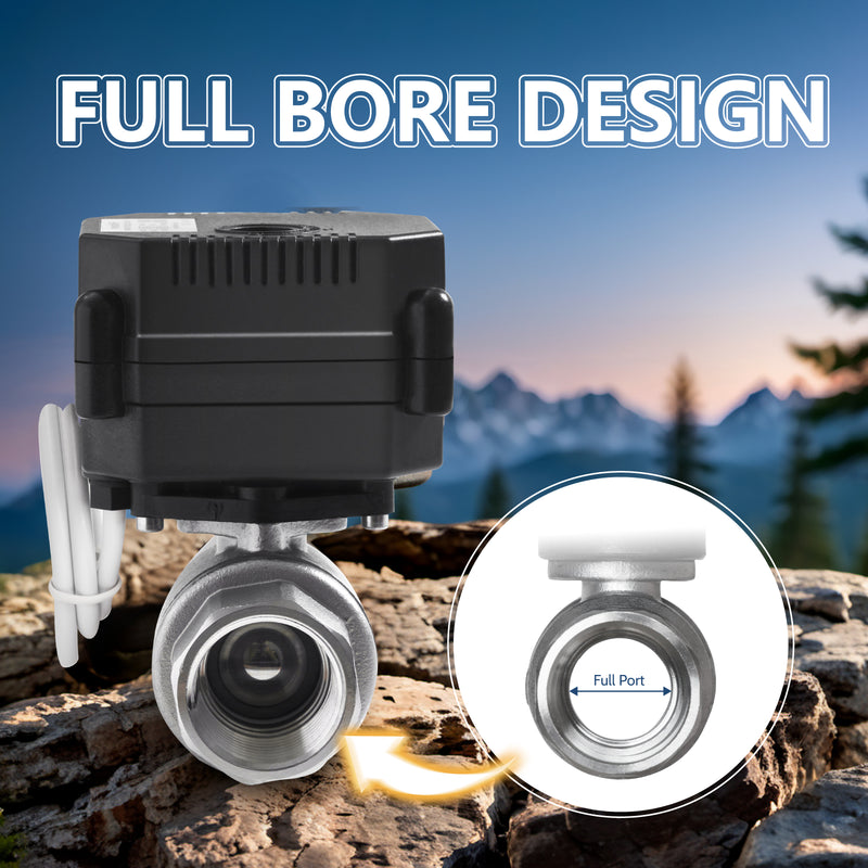 FH-MO/S movafaFH DN8 DN15 20 25 1/4‘’ 1/2 inch 3/4 inch 5V 12 24V 110 220V Miniature Electric Motorized Actuator Ball Valve