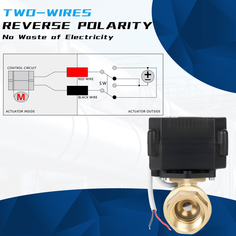 movafaFH 5V 12 24V 110 220V OP03 3 wire 1 point control brass Electric Actuated Motorized Ball Valve