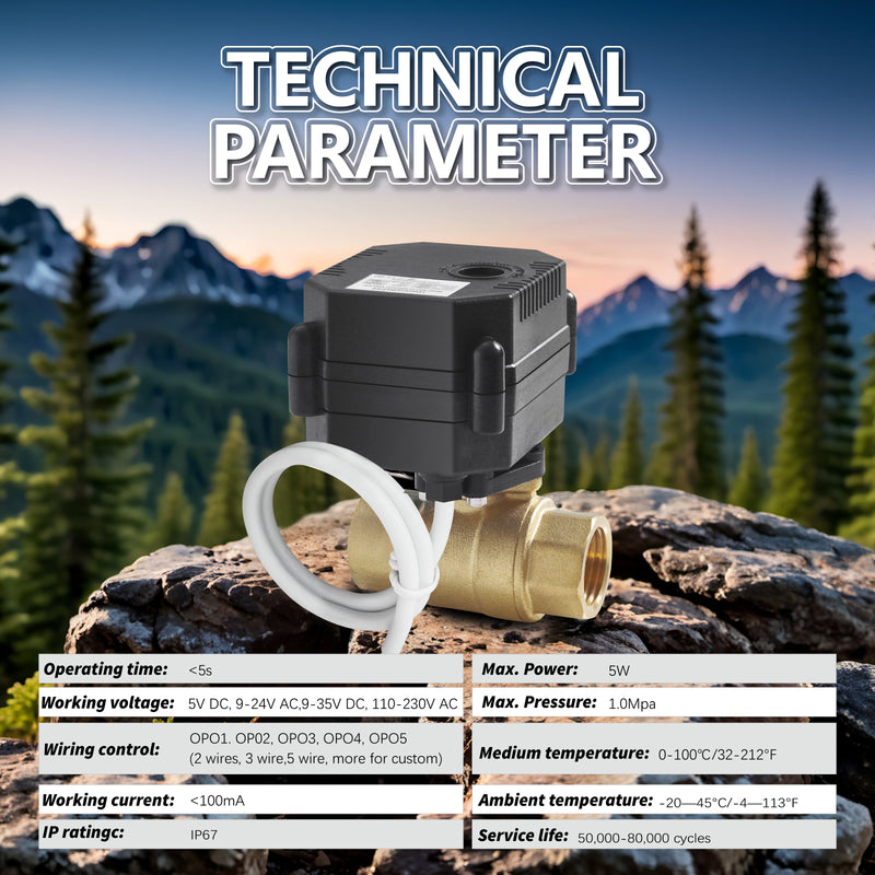 FH-MO/S movafaFH DN8 DN15 20 25 1/4‘’ 1/2 inch 3/4 inch 5V 12 24V 110 220V Miniature Electric Motorized Actuator Ball Valve