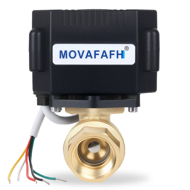 movafaFH 5V 12 24V 110 220V OP03 3 wire 1 point control brass Electric Actuated Motorized Ball Valve