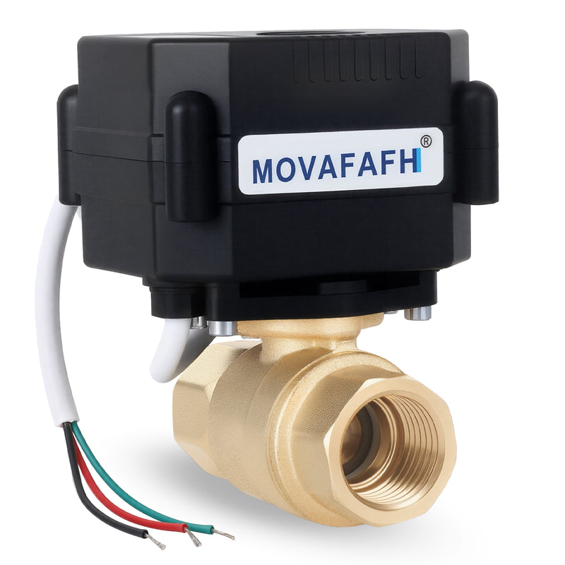 movafaFH 5V 12 24V 110 220V OP03 3 wire 1 point control brass Electric Actuated Motorized Ball Valve