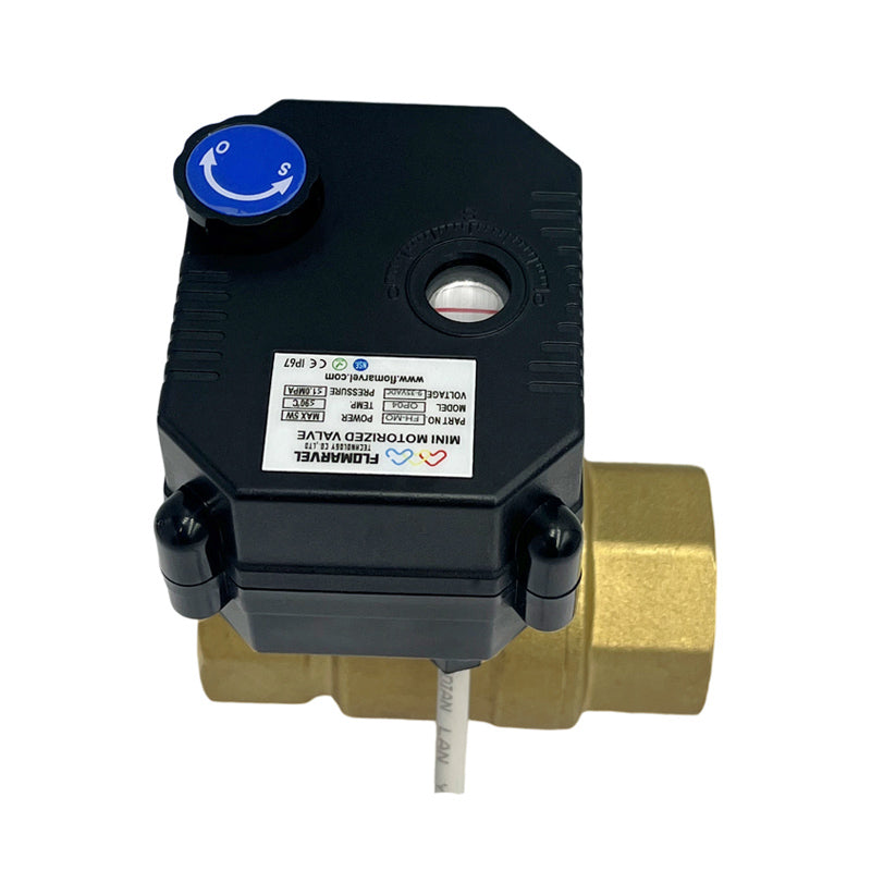 Flomarvel DN20 motorized ball valve 2 Wire Auto Return Brass ADC9-24V