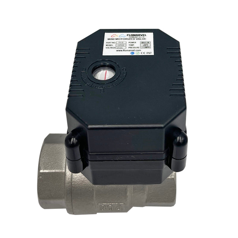 Flomarvel DN25 motorized ball valve 2 Wire Auto Return Stainless DC5V